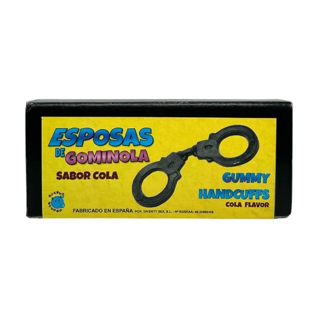 Cătușe din jeleu DIVERTY SEX Gummy Handcuffs. pentru jocuri erotice în cuplu. cu gust de cola. culoare negru