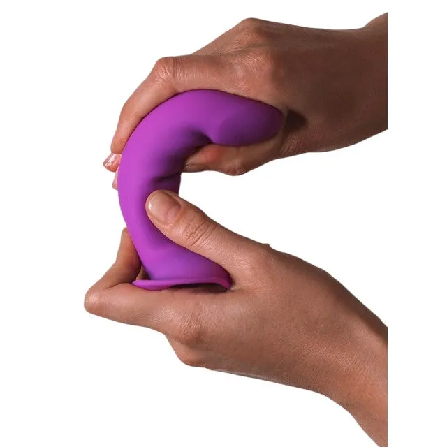 Dildo ADRIEN LASTIC HITSENS 6. din silicon. compatibil cu hamuri strap-on. bază cu ventuză pentru fixare. lungime 13.5 cm. mov