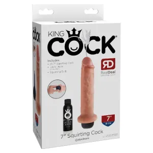 Dildo cu funcție de ejaculare KING COCK 7 Squirting Cock. ultra-realist. culoarea pielii. 18 cm