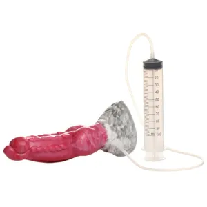Dildo phoenix CREATURE COCKS Resurrector. cu funcție de ejaculare. pentru jocuri de fantezie. lungime 23 cm. roșu cu alb
