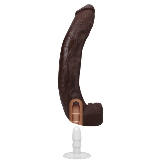 Dildo realist DOC JOHNSON Ultraskyn Signature Cocks - Dredd. bază cu ventuză pentru fixare. 34 cm. culoarea maro