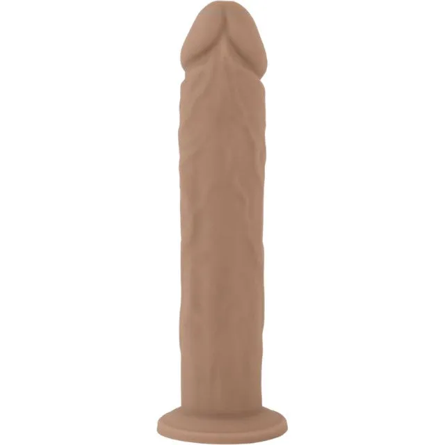 Dildo SILEX-D 9 Model 2. design realist. reactiv la căldură. bază cu ventuză pentru fixare. lungime 22.9 cm. culoarea pielii
