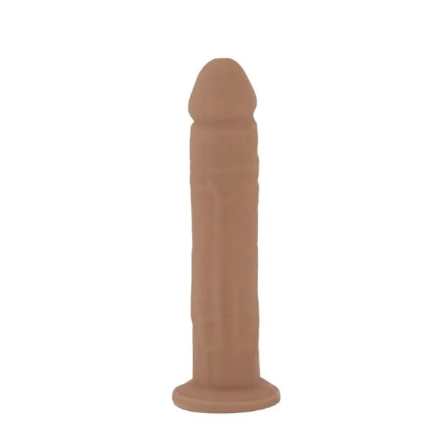 Dildo SILEX-D 9 Model 2. design realist. reactiv la căldură. bază cu ventuză pentru fixare. lungime 22.9 cm. culoarea pielii
