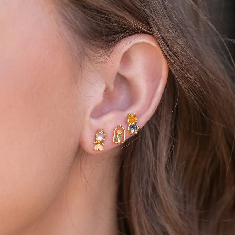 Disney Princess Beauty and the Beast Earring Set - Gold