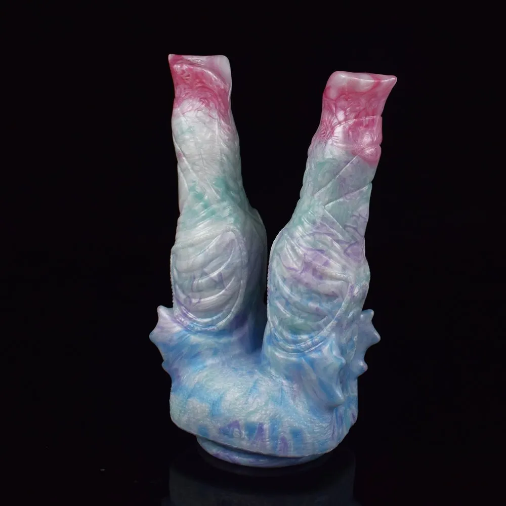 Double Heads Thick Beast Dildo With Suction Cup