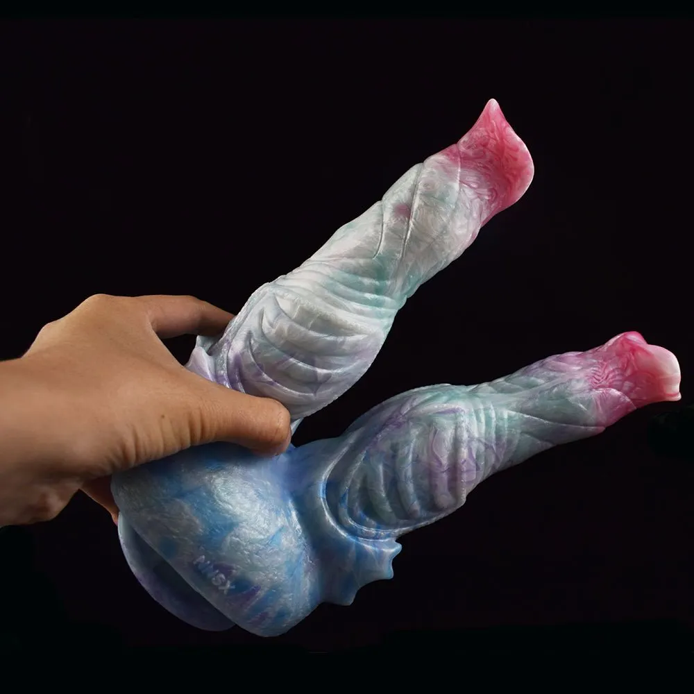 Double Heads Thick Beast Dildo With Suction Cup