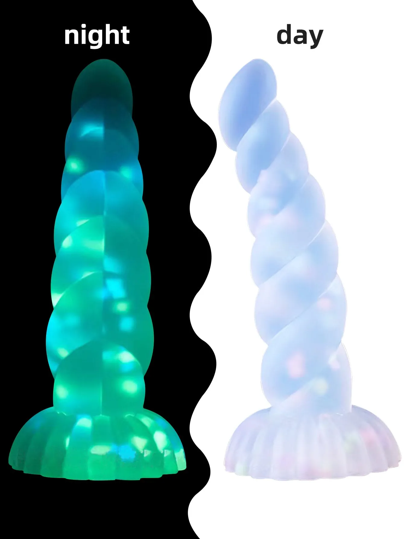 Exotic Realistic Dildos - Soft Silicone Dildo Suction Cup Butt Plug Glowing in Dark