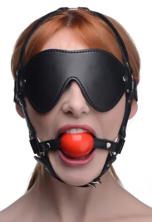 Gag and Blindfold Harness Set
