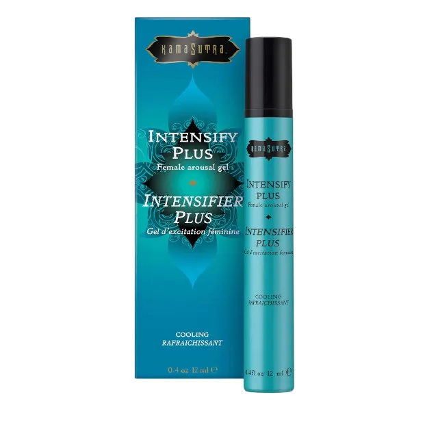 Gel pentru femei KAMASUTRA Intensify Plus. pentru stimulare și excitare. cu efect de răcire și furnicături. cu aromă de mentă. culoare albastru. 12 ml