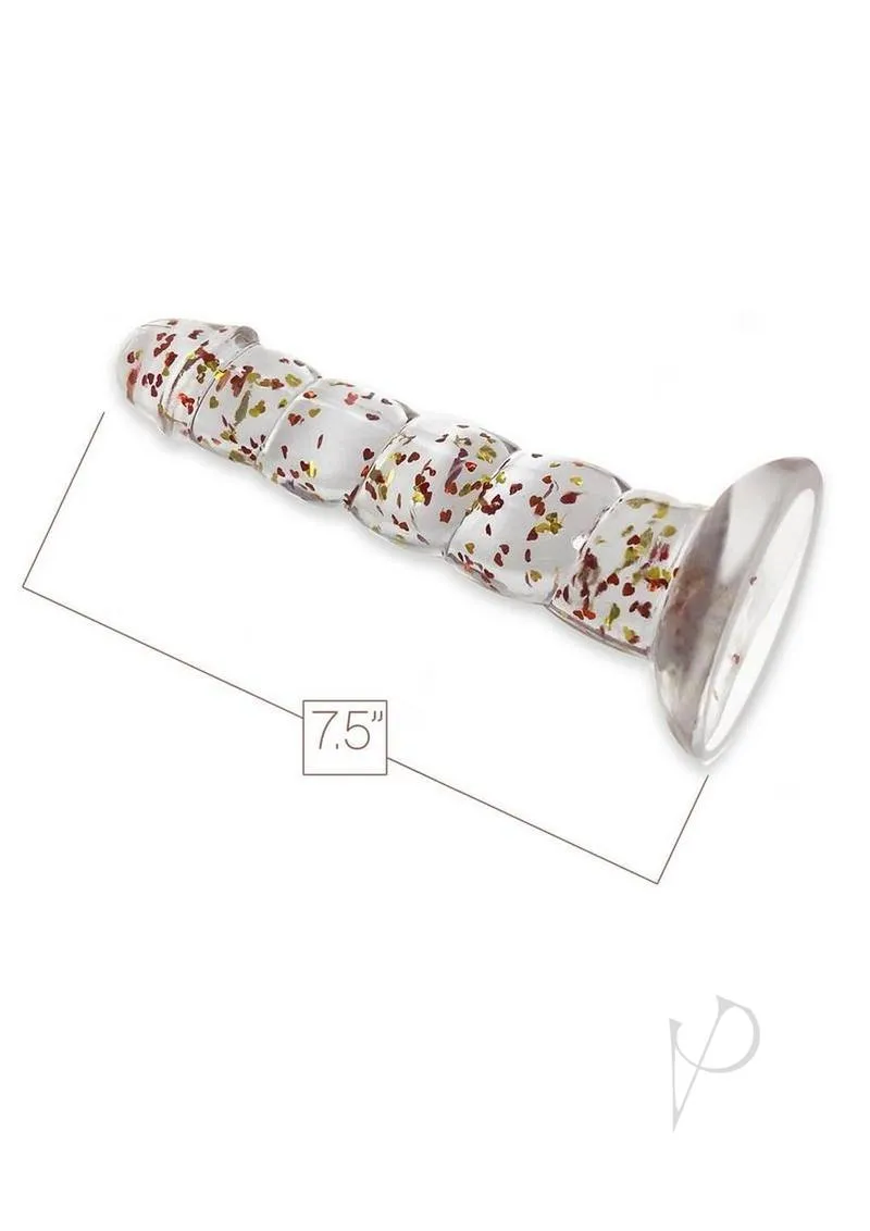 Glittergasm Swirl Dildo Orn/red/gld