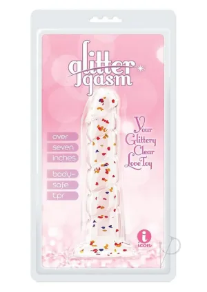 Glittergasm Swirl Dildo Orn/red/gld