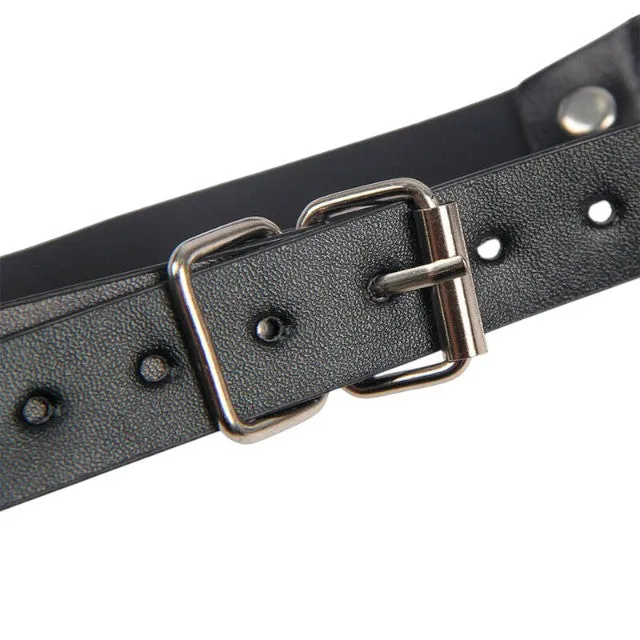 Ham feminin SUBBLIME Bondage Leather Strap. pentru jocuri BDSM. cu căluș și cleme pentru sâni. negru. mărime universală (953720)