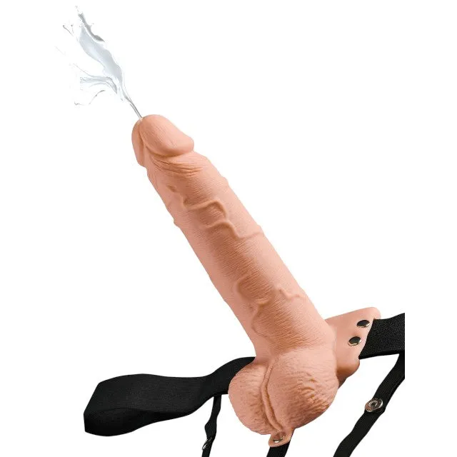 Ham Strap-on FETISH Fantasy Series Squirting Strap-on with Balls. cu funcție de ejaculare. lungime 19 cm. culoarea pielii