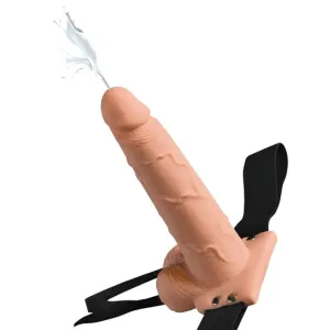 Ham Strap-on FETISH Fantasy Series Squirting Strap-on with Balls. cu funcție de ejaculare. lungime 19 cm. culoarea pielii