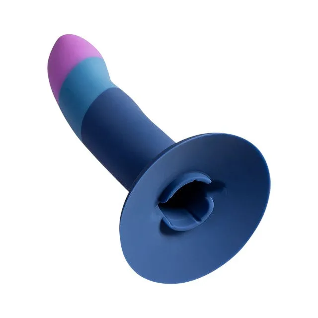 Ham Strap-On ROMP PICCOLO Pegging Kit. mărime ajustabilă. cu dildo din silicon. lungime inserabilă 12.5 cm. culori albastru cu mov