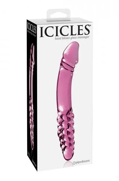 Icicles No 57 Glass Double Dildo in Pink