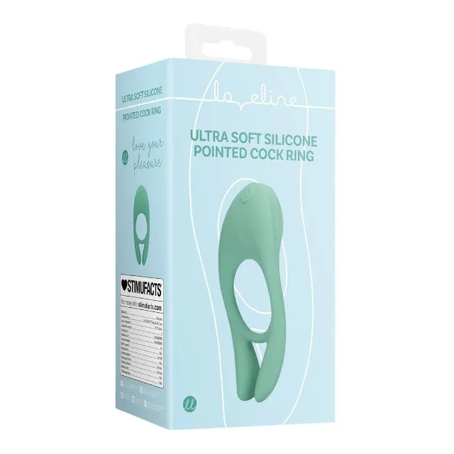 Inel pentru penis LOVELINE Pointed Cock Ring. din silicon ultra moale. pentru susținerea erecțiilor. culoare verde