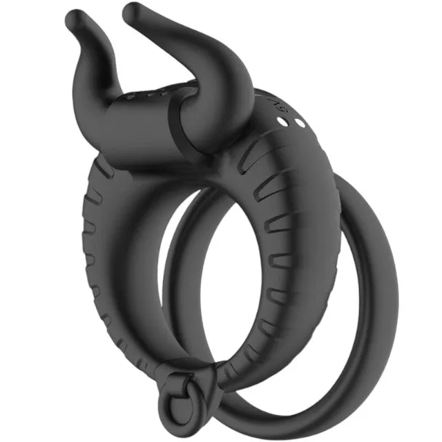 Inel vibrator pentru penis ARMONY Bull's Passion. control prin telecomanda. 10 functii de vibratie. rezistent la apa. negru