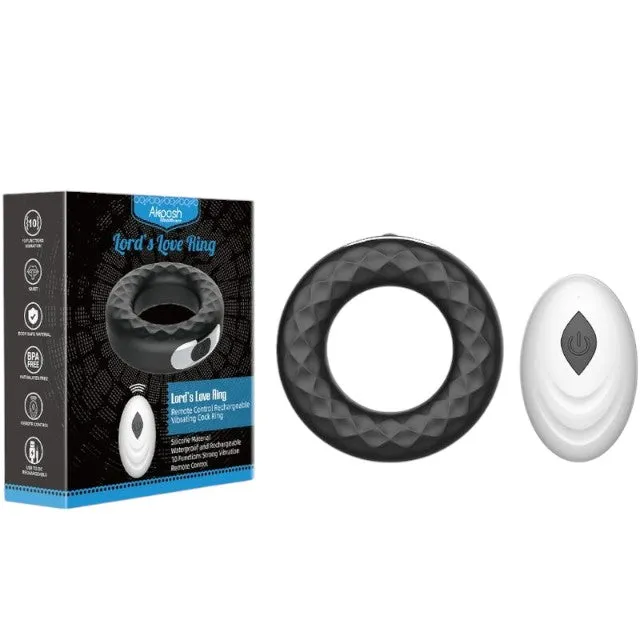 Inel vibrator pentru penis ARMONY Lord's Love Ring. control prin telecomanda. 10 functii de vibratie. rezistent la apa. negru