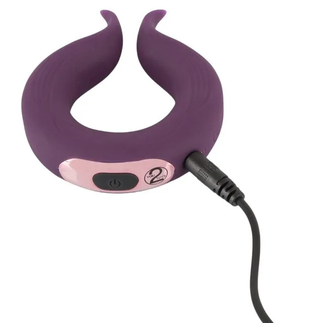 Inel vibrator pentru penis COUPLES CHOICE Couple's Ring. 10 funcții de vibrație. rezistent la apă. diametru 3.7 cm. mov