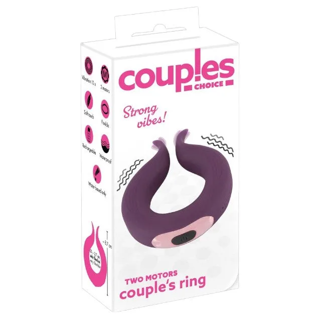 Inel vibrator pentru penis COUPLES CHOICE Couple's Ring. 10 funcții de vibrație. rezistent la apă. diametru 3.7 cm. mov