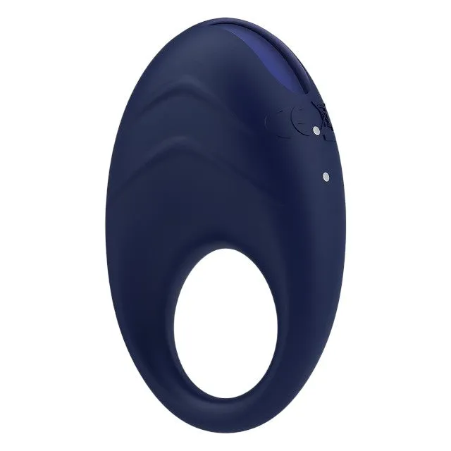 Inel vibrator pentru penis DREAMTOYS Glam Vibrating Cockring. 7 funcții de vibrație. 3 viteze. rezistent la apă IPX7. albastru