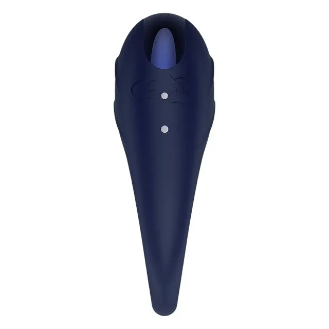 Inel vibrator pentru penis DREAMTOYS Glam Vibrating Cockring. 7 funcții de vibrație. 3 viteze. rezistent la apă IPX7. albastru