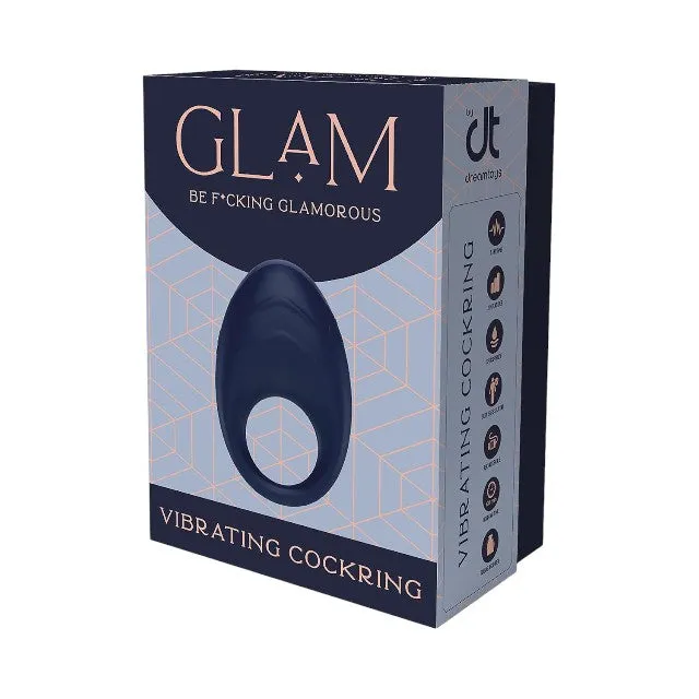 Inel vibrator pentru penis DREAMTOYS Glam Vibrating Cockring. 7 funcții de vibrație. 3 viteze. rezistent la apă IPX7. albastru