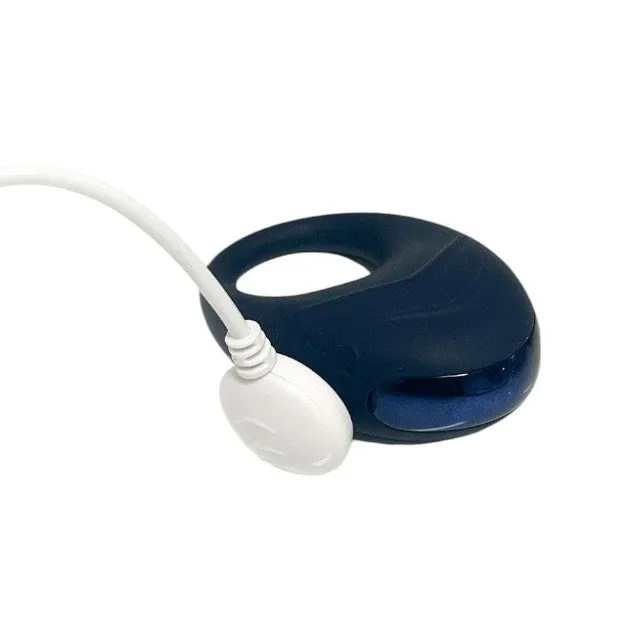 Inel vibrator pentru penis DREAMTOYS Glam Vibrating Cockring. 7 funcții de vibrație. 3 viteze. rezistent la apă IPX7. albastru