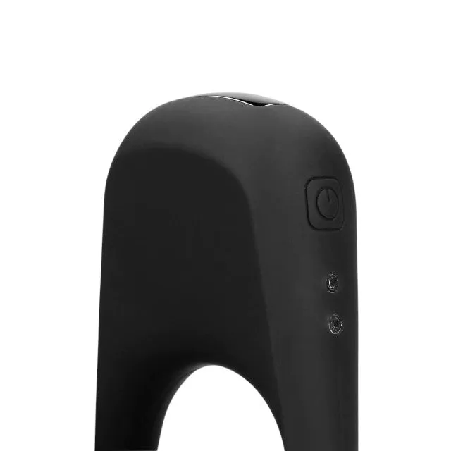 Inel vibrator pentru penis LOVELINE Vibrating Cock Ring. din silicon moale. 10 funcții de vibrație. negru