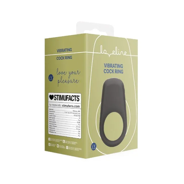 Inel vibrator pentru penis LOVELINE Vibrating Cock Ring. din silicon moale. 10 funcții de vibrație. negru