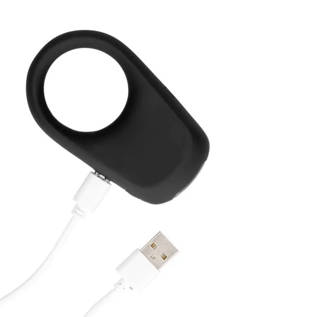 Inel vibrator pentru penis LOVELINE Vibrating Cock Ring. din silicon moale. 10 funcții de vibrație. negru