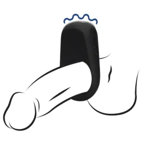 Inel vibrator pentru penis LOVELINE Vibrating Cock Ring. din silicon moale. 10 funcții de vibrație. negru