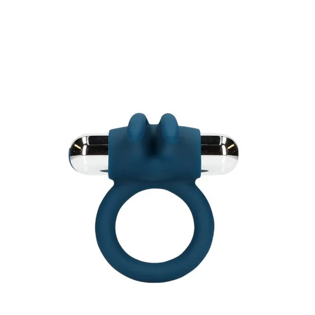 Inel vibrator pentru penis LOVELINE Vibrating Rabbit Cock Ring. din silicon moale. 10 funcții de vibrație. rezistent la apă. albastru