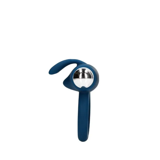 Inel vibrator pentru penis LOVELINE Vibrating Rabbit Cock Ring. din silicon moale. 10 funcții de vibrație. rezistent la apă. albastru