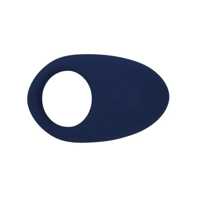 Inel vibrator pentru penis TABOOBOO Between You and Me. din silicon cu striații. rezistent la apă. albastru