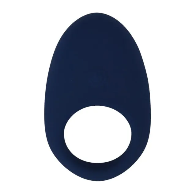 Inel vibrator pentru penis TABOOBOO Between You and Me. din silicon cu striații. rezistent la apă. albastru