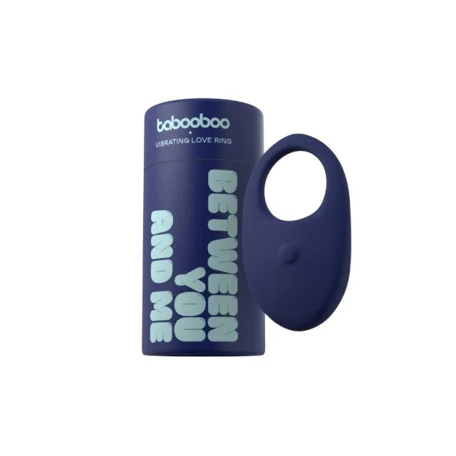 Inel vibrator pentru penis TABOOBOO Between You and Me. din silicon cu striații. rezistent la apă. albastru