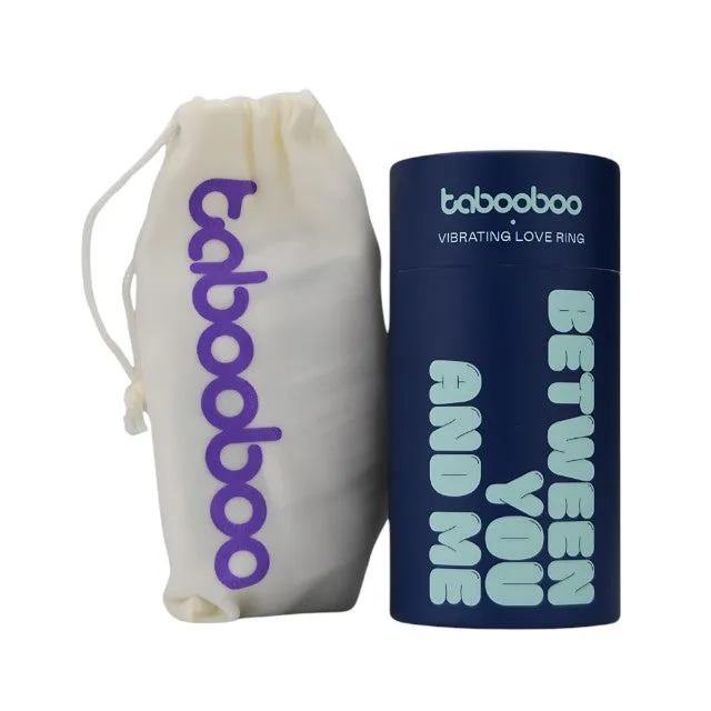 Inel vibrator pentru penis TABOOBOO Between You and Me. din silicon cu striații. rezistent la apă. albastru