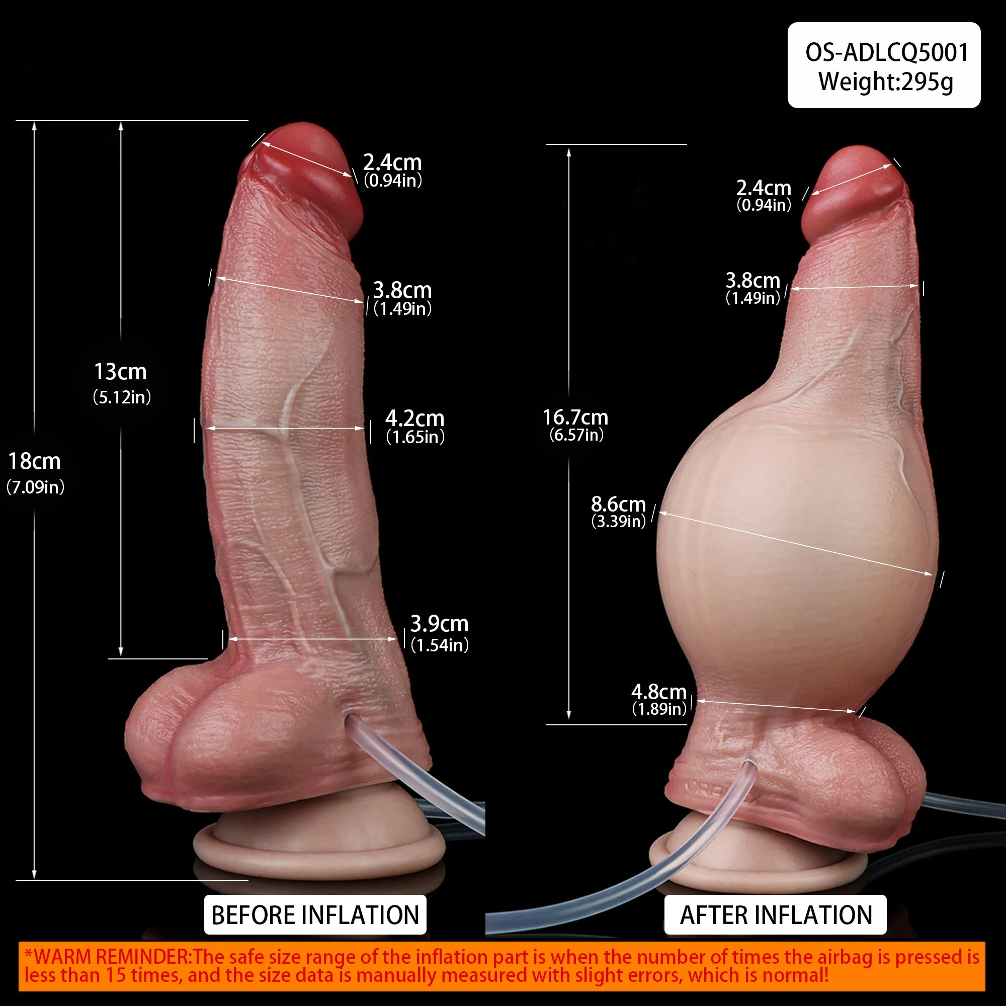 Inflatable Squirting Dildo Female Sex Toys - Realistic Anal Dildos Silicone Vaginal Masturbator