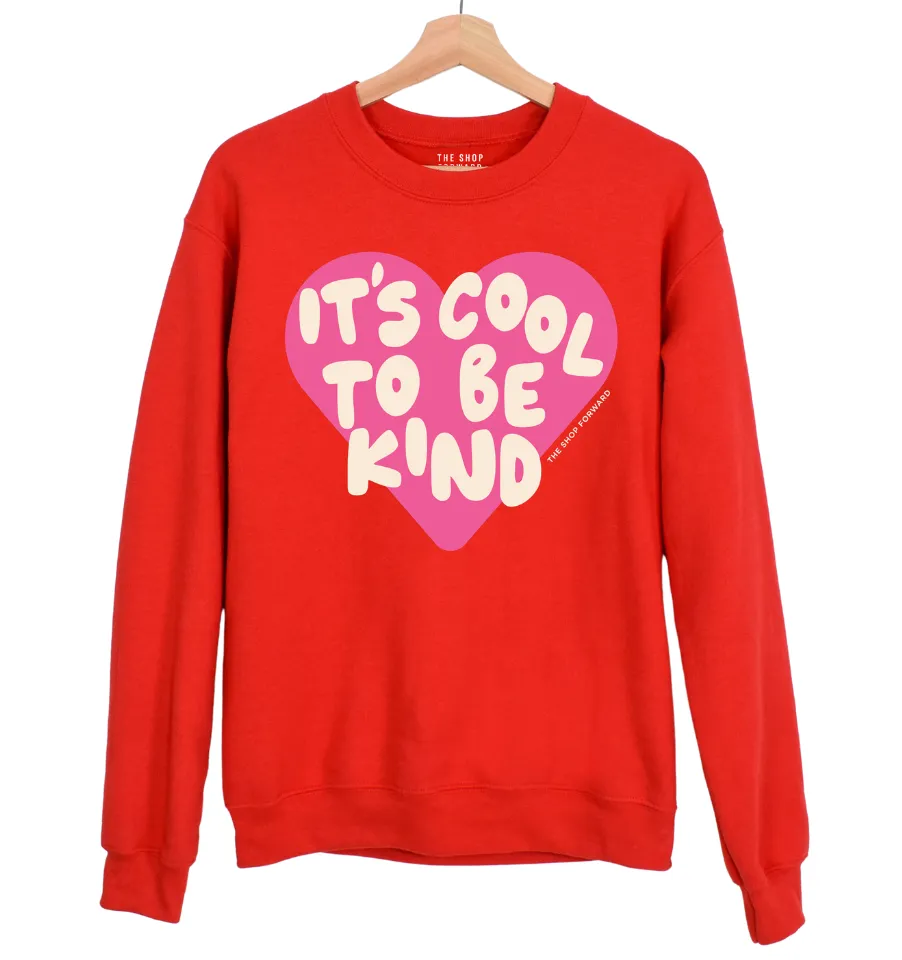 'IT'S COOL TO BE KIND' Unisex Pullover - RED