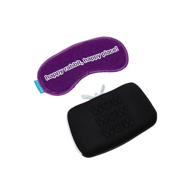 Kit 7 jucării HAPPY RABBIT Couple's Pleasure Kit. pentru jocuri erotice. cu vibrator bullet și inel pentru penis. geantă de călătorie inclusă