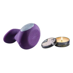 Kit MINDS OF LOVE Sweetie Massage Set. Aparat de masaj cu 10 funcții de vibrație   Lumânare de masaj Shunga   Geantă de satin