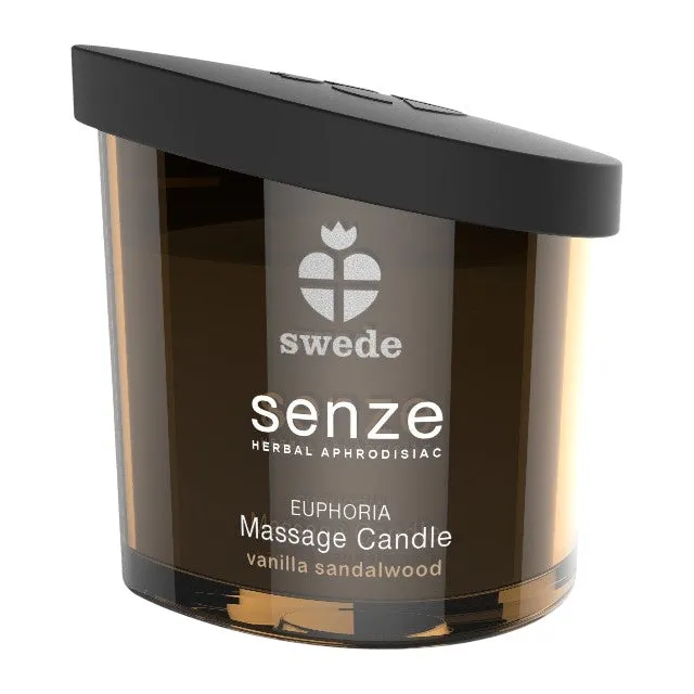 Lumânare pentru masaj SWEDE Senze Euphoria. cu aromă de lemn de santal și vanilie. 50 ml (maro)