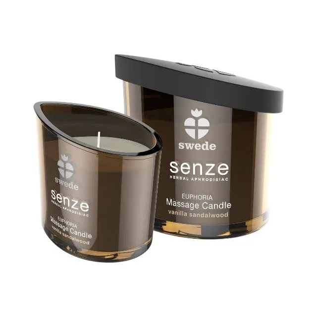 Lumânare pentru masaj SWEDE Senze Euphoria. cu aromă de lemn de santal și vanilie. 50 ml (maro)