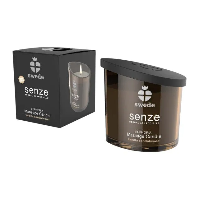 Lumânare pentru masaj SWEDE Senze Euphoria. cu aromă de lemn de santal și vanilie. 50 ml (maro)