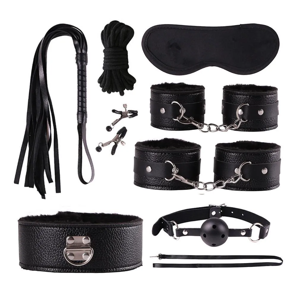 Lychee leather Bondage Boutique Submissive Special Bondage Kit (8 Piece)