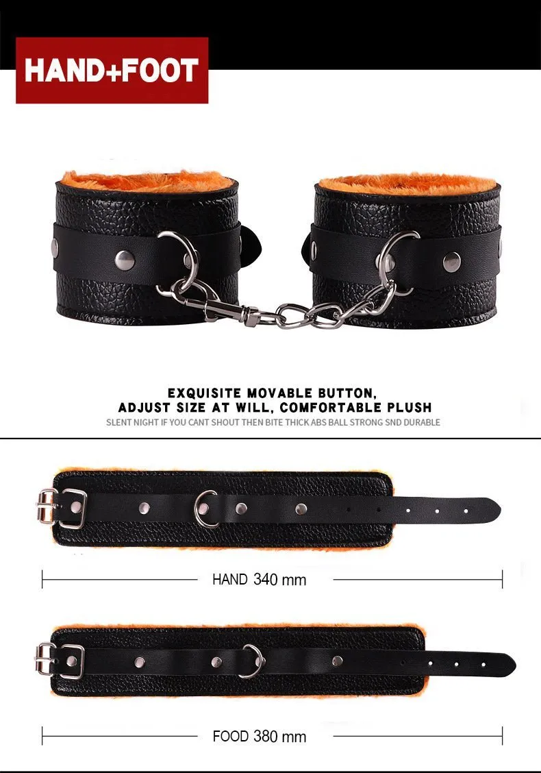Lychee leather Bondage Boutique Submissive Special Bondage Kit (8 Piece)