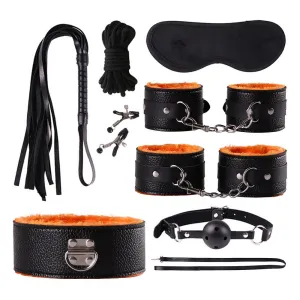 Lychee leather Bondage Boutique Submissive Special Bondage Kit (8 Piece)