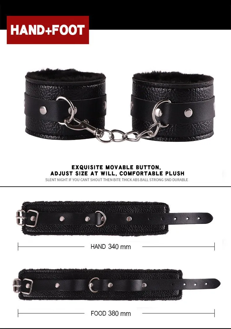 Lychee leather Bondage Boutique Submissive Special Bondage Kit (8 Piece)